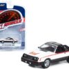 1981 Ford Mustang Cobra Polar White and Black with Red Stripes “Greenlight Muscle” Series 27 1/64 Diecast Model Car by Greenlight