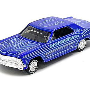 1965 Buick Riviera Candy Blue with Graphics “Lowriders” “Maisto Design” Series 1/64 Diecast Model Car by Maisto