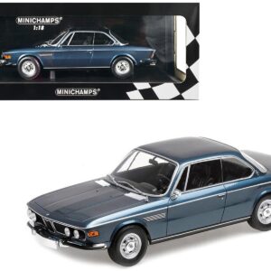 1968 BMW 2800 CS Blue Metallic Limited Edition to 600 pieces Worldwide 1/18 Diecast Model Car by Minichamps