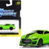 2020 Ford Mustang Shelby GT500 Bright Green with Black Stripes 1/64 Diecast Model Car by Muscle Machines