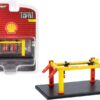 Adjustable Four-Post Lift “Shell Oil” Yellow “Four-Post Lifts” Series 1 1/64 Diecast Model by Greenlight