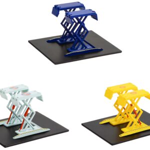 Automotive “Double Scissor Lifts” Set of 3 pieces Series 1 1/64 Diecast Models by Greenlight