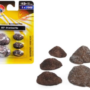 Dirt and Gravel Piles 5 piece Accessory Set for 1/87 (HO) Scale Models by Classic Metal Works