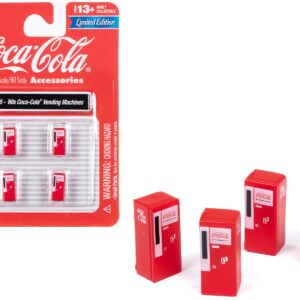 1960’s “Coca-Cola” Vending Machines Set of 4 pieces “Mini Metals” Series for 1/87 (HO) Scale Models by Classic Metal Works