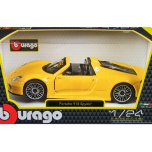 Porsche 918 Spyder Yellow 1/24 Diecast Model Car by Bburago