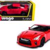 2017 Nissan GT-R R35 Red 1/24 Diecast Car Model by BBurago