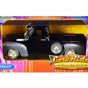 1953 Chevrolet 3100 Pickup Truck Black and Gray “Low Rider Collection” 1/24 Diecast Model Car by Welly