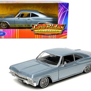 1965 Chevrolet Impala SS 396 Lowrider Light Blue Metallic “Low Rider Collection” 1/24 Diecast Model Car by Welly