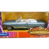 1963 Chevrolet Impala Convertible Lowrider Light Blue Metallic with White Interior “Low Rider Collection” 1/24 Diecast Model Car by Welly