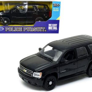 2008 Chevrolet Tahoe Unmarked Police Car Black 1/24 Diecast Model Car by Welly