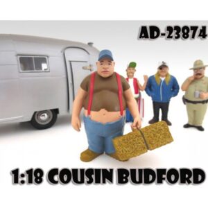 Cousin Budford “Trailer Park” Figure For 1:18 Scale Diecast Model Cars by American Diorama