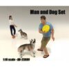 Man and Dog 2 Piece Figure Set For 1:18 Scale Models by American Diorama