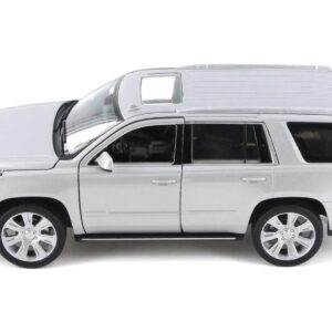 2017 Cadillac Escalade with Sunroof Silver Metallic 1/24-1/27 Diecast Model Car by Welly