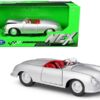 Porsche 356/1 Roadster Silver with Red Interior “NEX Models” 1/24 Diecast Model Car by Welly