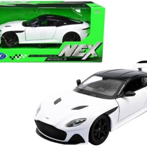 Aston Martin DBS Superleggera White with Black Top “NEX Models” 1/24 Diecast Model Car by Welly