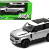 2020 Land Rover Defender Silver Metallic with White Top “NEX Models” 1/26 Diecast Model Car by Welly