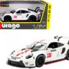 Porsche 911 RSR GT #911 White “Race” Series 1/24 Diecast Model Car by Bburago