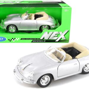 Porsche 356B Roadster Silver “NEX Models” 1/24 Diecast Model Car by Welly