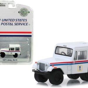 1971 Jeep DJ-5 White “United States Postal Service” (USPS) “Hobby Exclusive” 1/64 Diecast Model Car by Greenlight