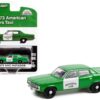 1973 AMC Matador Fare-Master Taxi Green and White “Matador Cab” “Hobby Exclusive” 1/64 Diecast Model Car by Greenlight