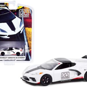 2020 Chevrolet Corvette C8 Stingray White and Black “Road America Official Pace Car” “Hobby Exclusive” 1/64 Diecast Model Car by Greenlight