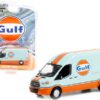 2019 Ford Transit LWB High Roof Van “Gulf Oil” Light Blue and Orange “Hobby Exclusive” 1/64 Diecast Model Car by Greenlight