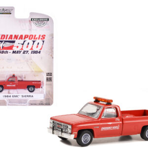 1984 GMC Sierra Pickup Truck “68th Annual Indianapolis 500 Mile Race Emergency Vehicle” Red “Hobby Exclusive” Series 1/64 Diecast Model Car by Greenlight