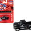 1976 Chevrolet Stepside Pickup Truck Midnight Black with White Stripes 1/87 (HO) Scale Model Car by Classic Metal Works