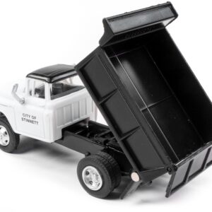 1955 Chevrolet Dump Truck White with Black Top “City of Stinnet Public Works” 1/87 (HO) Scale Model by Classic Metal Works