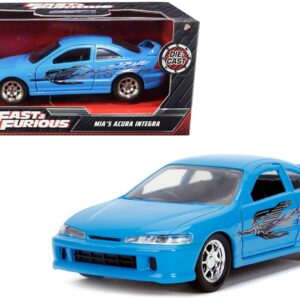 Mia’s Acura Integra Light Blue with Graphics “Fast & Furious” Movie 1/32 Diecast Model Car by Jada