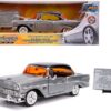 1956 Chevrolet Bel Air Raw Metal with Black Top “Showroom Floor” “Jada 20th Anniversary” 1/24 Diecast Model Car by Jada