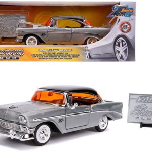 1956 Chevrolet Bel Air Raw Metal with Black Top “Showroom Floor” “Jada 20th Anniversary” 1/24 Diecast Model Car by Jada