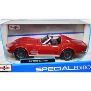 1970 Chevrolet Corvette Convertible Red 1/24 Diecast Model Car by Maisto