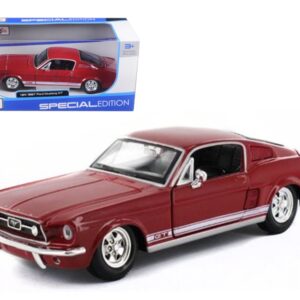 1967 Ford Mustang GT Red with White Stripes 1/24 Diecast Model Car by Maisto