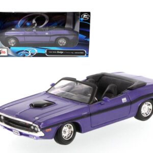 1970 Dodge Challenger R/T Convertible Purple 1/24 Diecast Model Car by Maisto