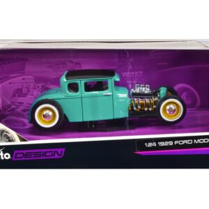 1929 Ford Model A Green with Matt Black Top “Outlaws” Series 1/24 Diecast Model Car by Maisto