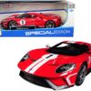 2018 Ford GT #1 Red with White Stripes Heritage Special Edition 1/18 Diecast Model Car by Maisto