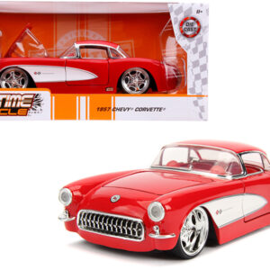 1957 Chevrolet Corvette Red with Red Interior “Bigtime Muscle” 1/24 Diecast Model Car by Jada