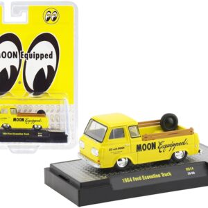 1964 Ford Econoline Pickup Truck “Moon Equipped” Bright Yellow Limited Edition to 8250 pieces Worldwide 1/64 Diecast Model Car by M2 Machines