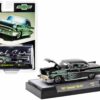 1957 Chevrolet Bel Air Black Metallic with Green Flames Limited Edition to 8250 pieces Worldwide 1/64 Diecast Model Car by M2 Machines