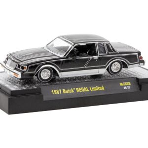 1987 Buick Regal Limited Lowrider Black with Silver Graphics “Lowriders” Limited Edition to 5500 pieces Worldwide 1/64 Diecast Model Car by M2 Machines