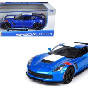 2017 Chevrolet Corvette Grand Sport Blue Metallic 1/24 Diecast Model Car by Maisto