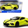 2020 Chevrolet Corvette Stingray Z51 Coupe Yellow with Black Stripes 1/24 Diecast Model Car by Maisto