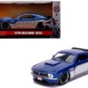 1970 Ford Mustang Boss Blue Metallic and Silver “Winter Soldier” “Avengers” “Marvel” Series 1/32 Diecast Model Car by Jada