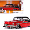 1956 Chevrolet Bel Air Red and Black “Bigtime Muscle” 1/24 Diecast Model Car by Jada