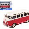 Volkswagen Van Samba Bus Red and White 1/25 Diecast Model by Maisto