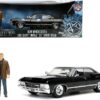 1967 Chevrolet Impala SS Sport Sedan Black and Dean Winchester Diecast Figurine “Supernatural” (2005-2020) TV Series “Hollywood Rides” Series 1/24 Diecast Model Car by Jada