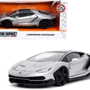 Lamborghini Centenario Gray Metallic with Black Top “Hyper-Spec” Series 1/24 Diecast Model Car by Jada