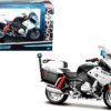 BMW R1200RT “U.S. Police” White “Authority Police Motorcycles” Series with Plastic Display Stand 1/18 Diecast Motorcycle Model by Maisto