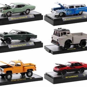 “Auto-Thentics” 6 piece Set Release 72 IN DISPLAY CASES Limited Edition to 9600 pieces Worldwide 1/64 Diecast Model Cars by M2 Machines